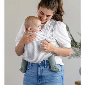 Solly baby wrap- like new- grey and white stripe
